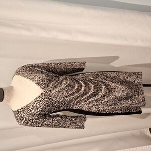 Jessica Howard Black, Taupe And White Speckled Print dress Size 10